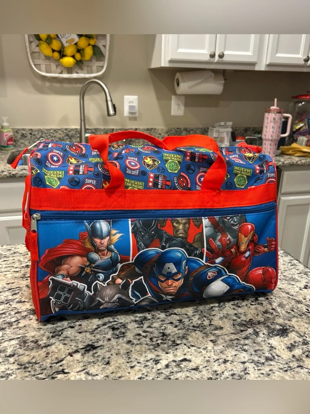 Marvel Avengers Superhero Duffle Bag - Red & Blue
